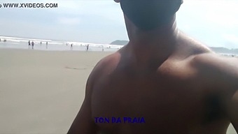 A Guy'S Morning Stroll On The Beach